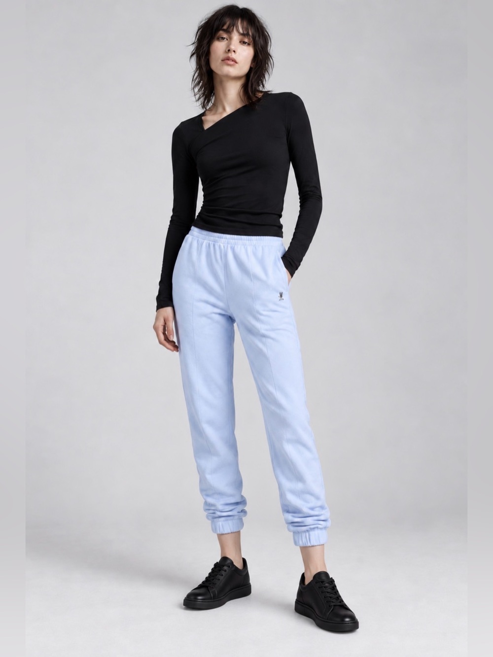 Helmut Lang Women's Blue Printed French Cotton-terry Track Pants $250 Large